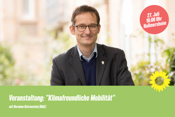 Einladung: Klimafreundliche Mobilität mit Hermino Katzenstein (MdL) (am 27. Juli 2021 in Haßmersheim)